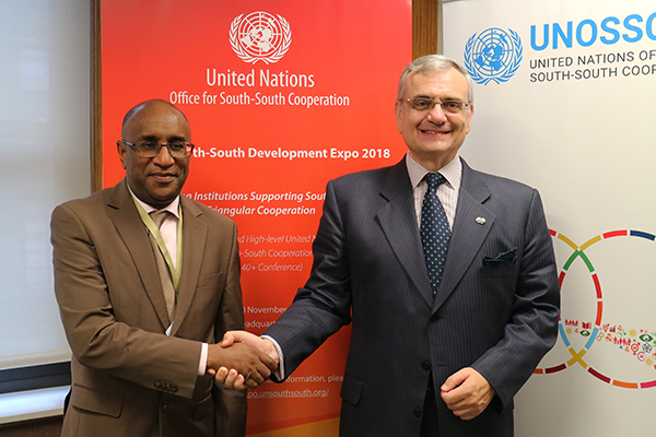 Mauritania Health Minister visits UNOSSC to discuss ongoing partnership under the India-UN Development Partnership Fund