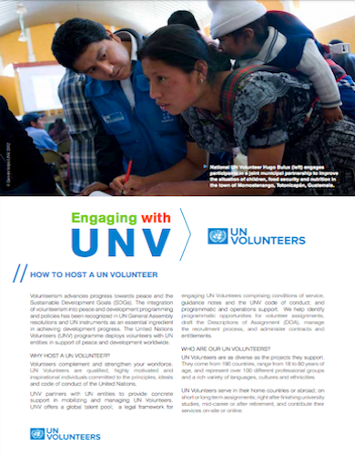 2019 Engaging UNV, How to Host a UN Volunteer