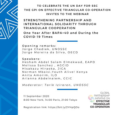 Webinar: Strengthening Partnership and International Solidarity through Triangular Cooperation – 11 September 2020