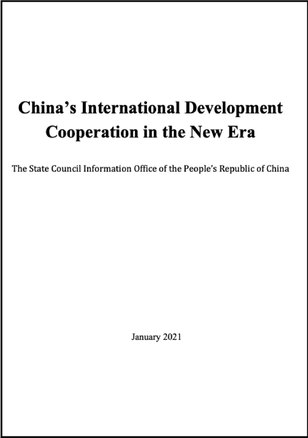 Whitepaper: China’s International Development Cooperation in the New Era