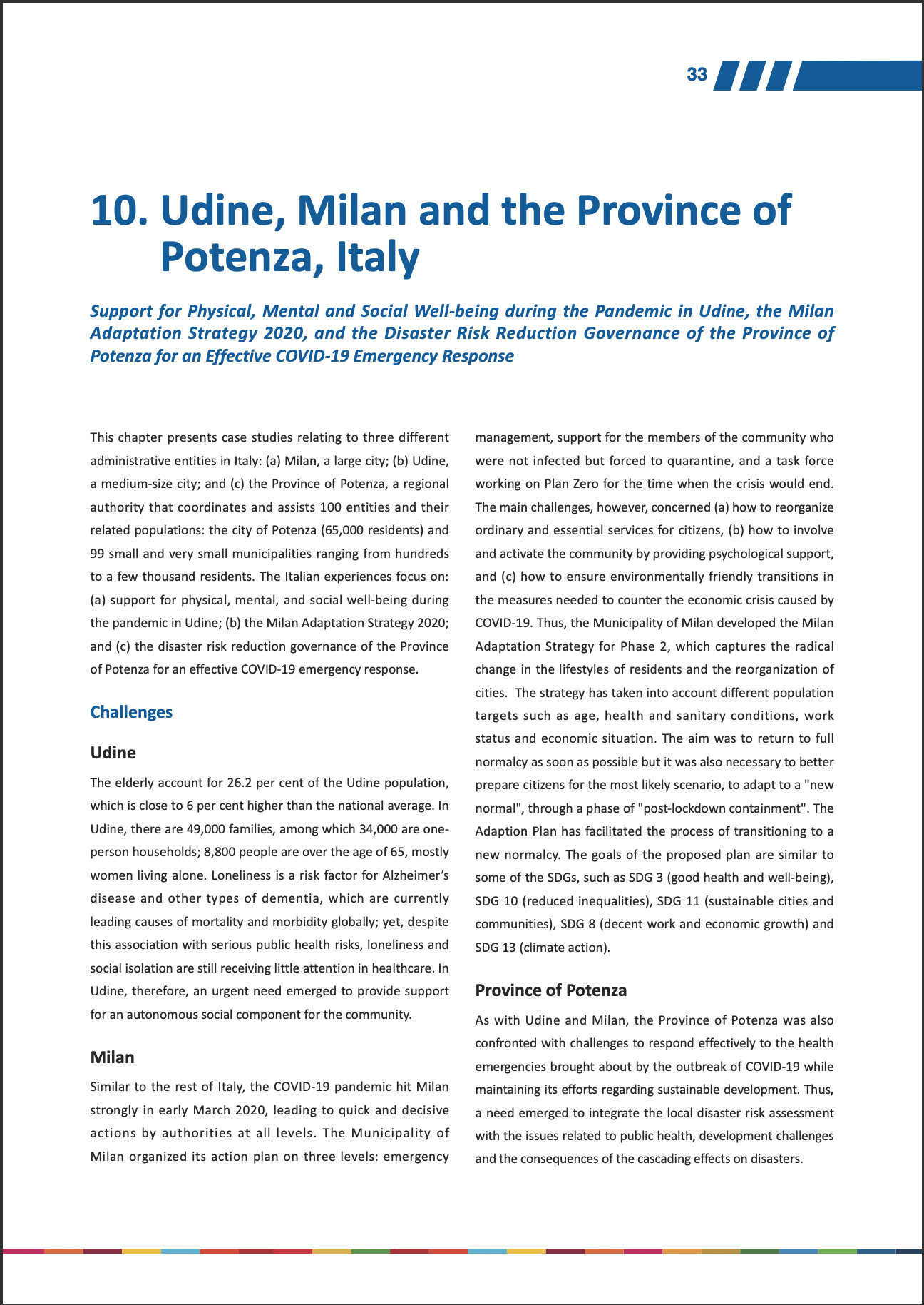 Support for Physical, Mental and Social Well-being – Udine, Milan and Potenza, Italy
