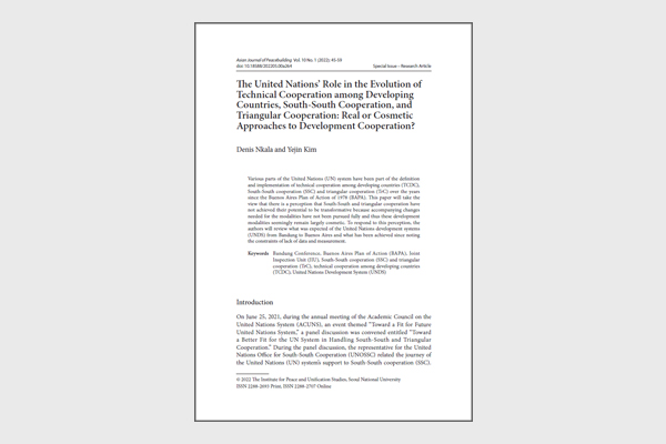The United Nations’ Role in the Evolution of Technical Cooperation among Developing Countries, South-South Cooperation, and Triangular Cooperation: Real or Cosmetic Approaches to Development Cooperation?
