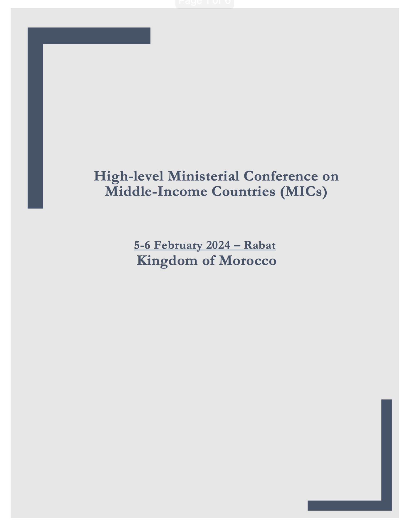 Outcome Document: High-level Ministerial Conference on Middle-Income Countries (MICs)
