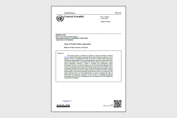 2025 Report of the UN Secretary-General on the State of South-South Cooperation